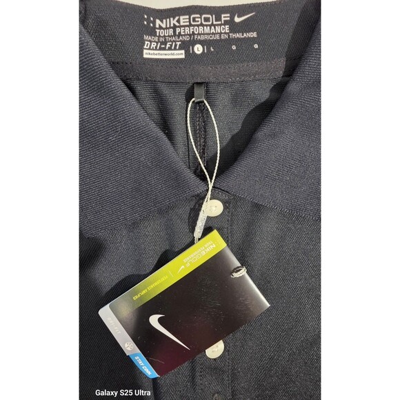 Nike Golf Dri Fit Tour Performance Black Polo Shirt Womens Size L Stay Cool - Picture 6 of 13